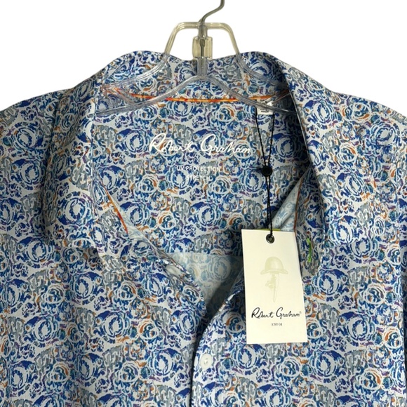 Robert Graham Del Sol Multi Print Button Up Short Sleeve Classic Fit Stretch 4XL - Picture 4 of 11